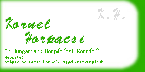 kornel horpacsi business card